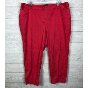 Talbot's Women's 20W The Perfect Crop Chino Capri Pants Flat Front Cotton Blend